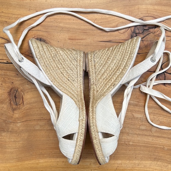 Banana Republic Wedge Espadrille Ankle Wrap Sandal 8 - Picture 5 of 17